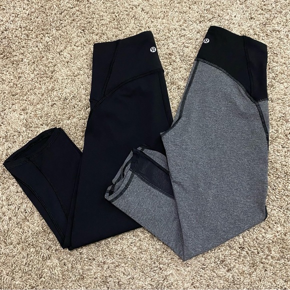 Lululemon Ladies Size 4 Two Pair Cropped Leggings - Picture 1 of 11